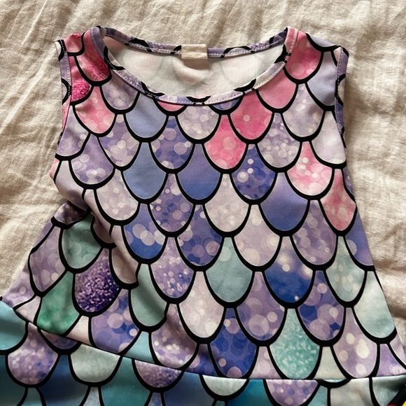 Vibrant Space and Mermaid Kids Dress Set - Picture 3 of 15